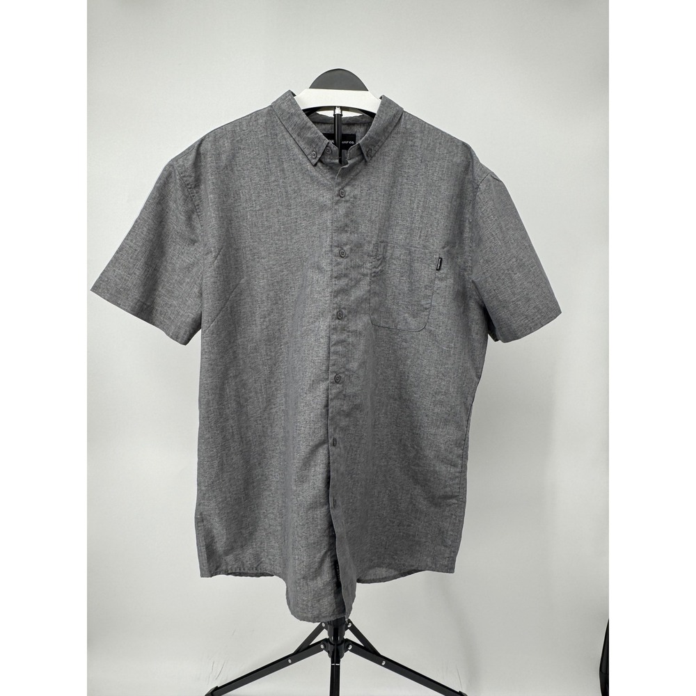 Molokai Surf Co Mens XXL Grey Short Sleeve Button Down Shirt Casual Pocket Tee